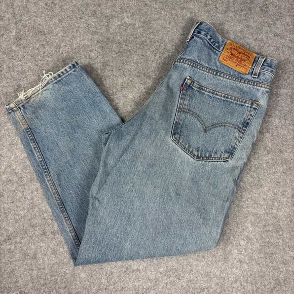 Levi's Other - Levis 550 Relaxed Fit Tapered Leg Jeans M 38x30 Light Wash Blue Denim Distressed
